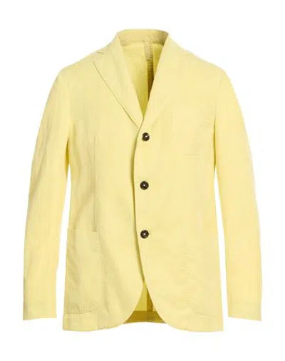 Incotex By Slowear Man Blazer Yellow Size 44 Linen, Cotton