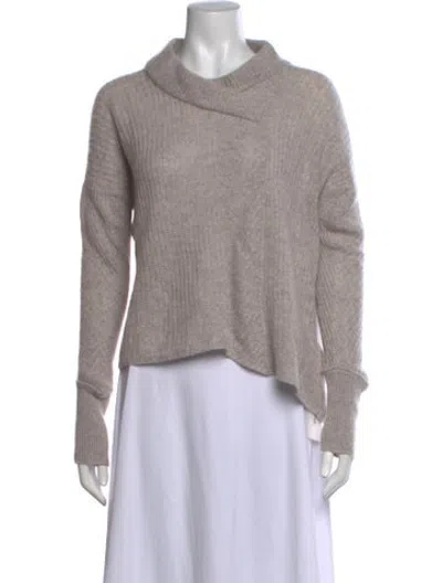Pre-owned Inhabit Cashmere Mock Neck Sweater In Grey