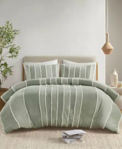 Ink+ivy Inkivy Striped Shay Duvet Cover Sets In Green