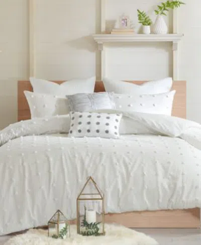 Intelligent Design Brooklyn Jacquard Cotton Duvet Cover Sets In Charcoal