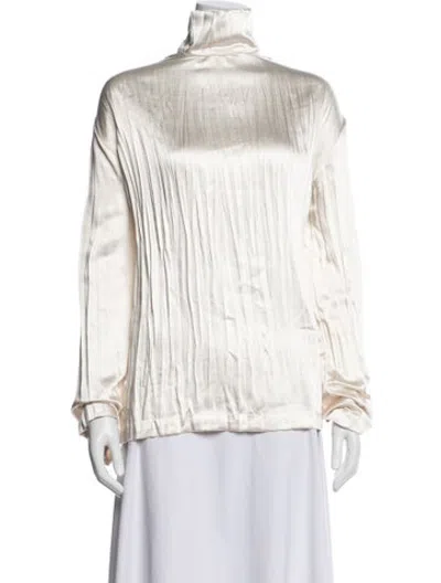 Pre-owned Interior Long Sleeve Blouse In Neutrals