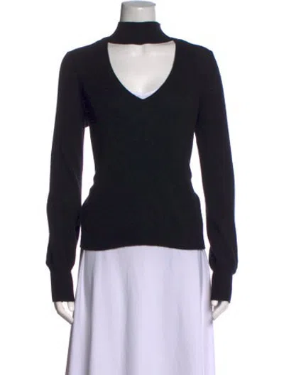 Pre-owned Intermix Cashmere V-neck Sweater In Black
