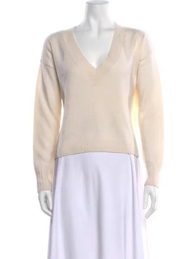 Pre-owned Intermix Cashmere V-neck Sweater In Neutrals