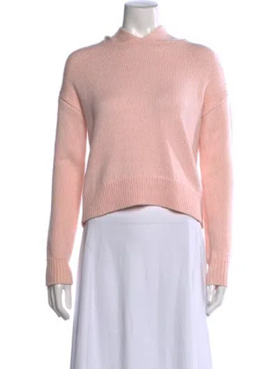 Pre-owned Intermix Merino Wool Crew Neck Sweater In Pink