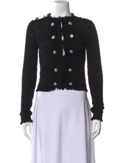 Pre-owned Intermix Open Front Sweater In Black