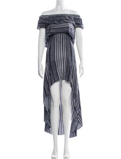 Pre-owned Intermix Silk Long Dress In Blue