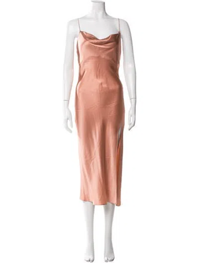 Pre-owned Intermix Silk Long Dress In Pink