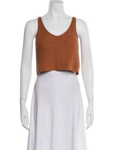 Pre-owned Intermix V-neck Sweater In Orange