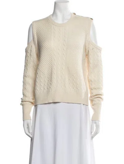 Pre-owned Intermix Wool Crew Neck Sweater In Neutrals