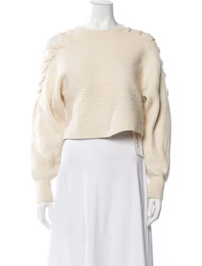 Pre-owned Intermix Wool Crew Neck Sweater In Neutrals
