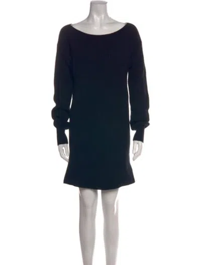 Pre-owned Intermix Wool Mini Dress In Black