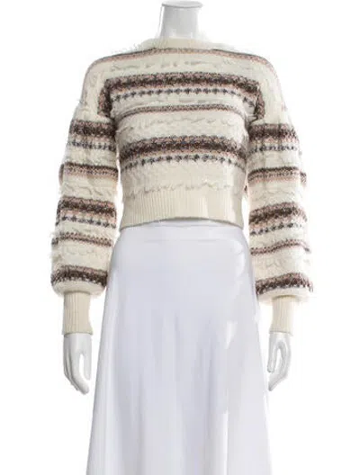 Pre-owned Intermix Wool Striped Sweater In Neutrals