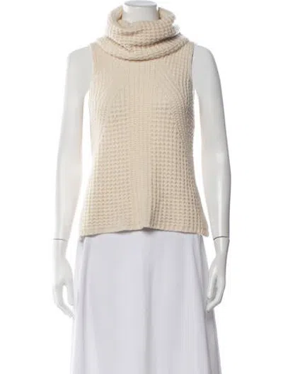 Pre-owned Intermix Wool Turtleneck Sweater In Neutrals
