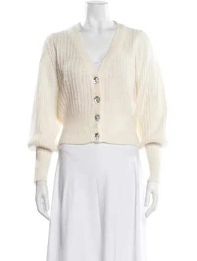 Pre-owned Intermix Wool V-neck Sweater In Neutrals