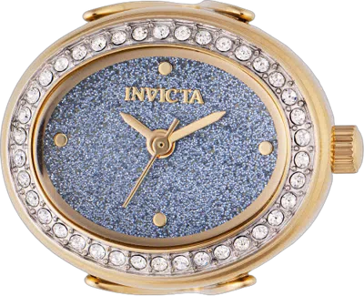 Invicta Crystal-embellished Blue Dial Watch In Gold