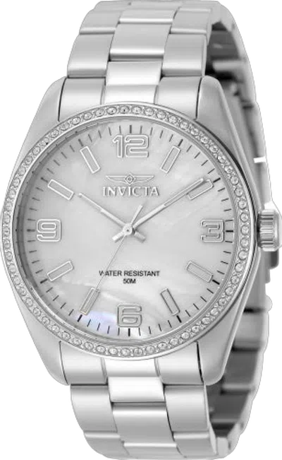 Invicta Crystal-set Stainless Steel Watch In Metallic