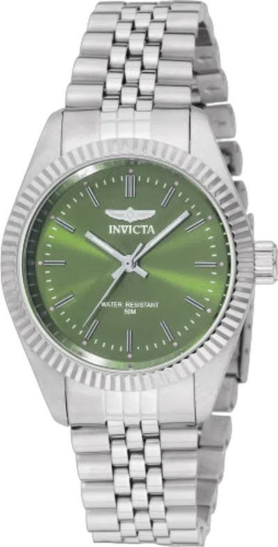 Invicta Green Dial Quartz Watch In Metallic