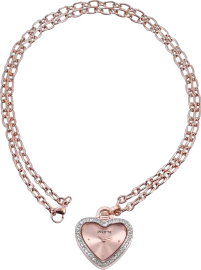 Invicta Heart Charm Bracelet Watch In Pink