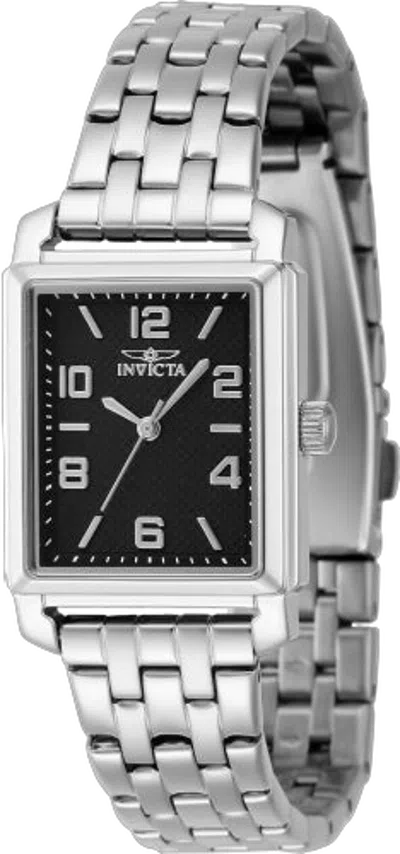 Invicta Vintage Square Dial Watch In Black