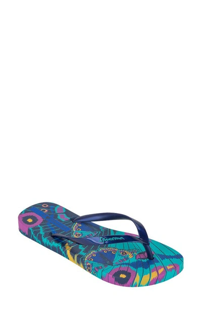 Ipanema Animale Print Iii Flip Flop In Blue Multi