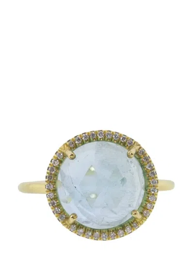 Irene Neuwirth 18kt Yellow Gold Classic Aquamarine And Diamond Ring