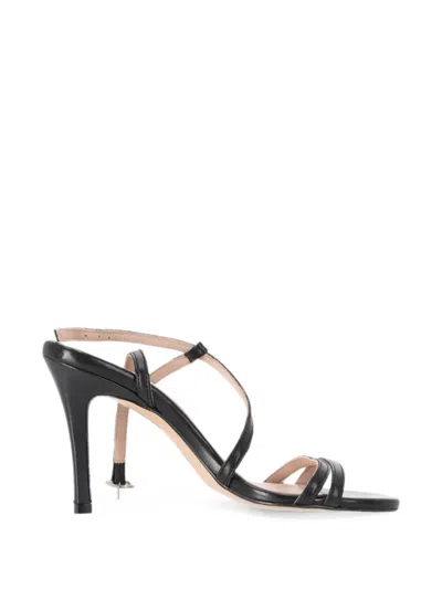 Pre-owned Iris & Ink Laurel Slingback Sandals In Black