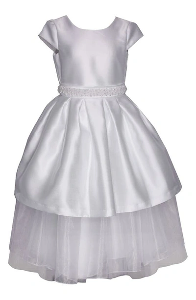 Iris & Ivy Kids' Cap Sleeve First Communion Dress In White