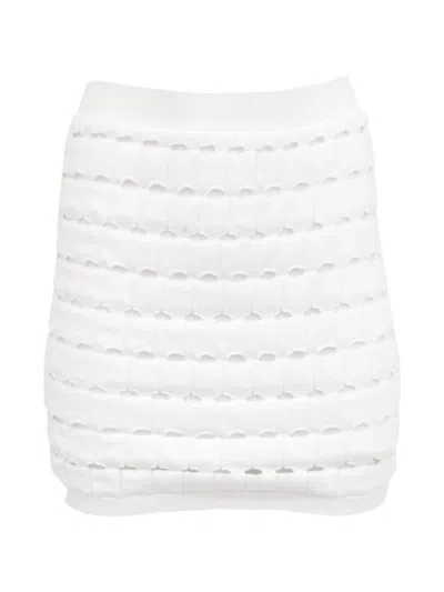 Pre-owned Iro 2020s Spira Open-knit Mini Skirt In White