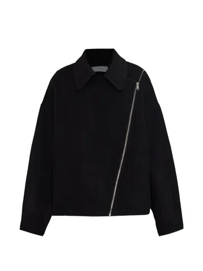 Iro Ampstack Asymmetric-zip Jacket In Black