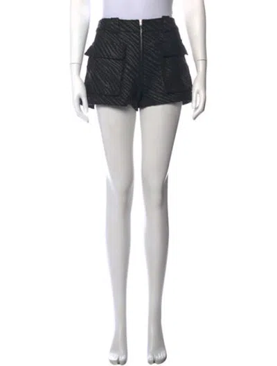 Pre-owned Iro Animal Print Mini Shorts In Black