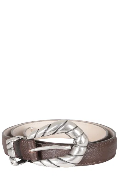 Iro Coffee Bean Embella Bb Gr Leather Belt In Pink