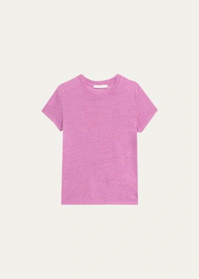 Iro Crewneck Linen T-shirt In Magenta Purple