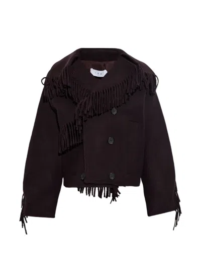 Iro Daring Fringed Jacket In Brown