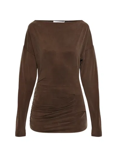 Iro Ember Ruched Top In Brown