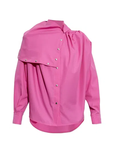 Iro Fatal Asymmetric Layered Shirt In Pink