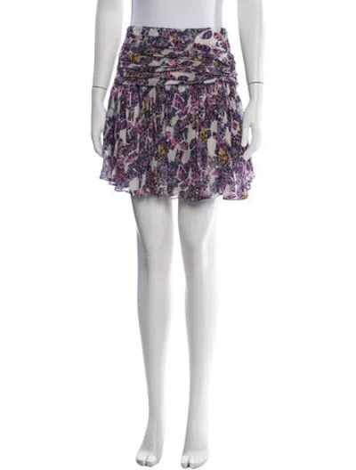 Pre-owned Iro Floral Print Mini Shorts In Purple