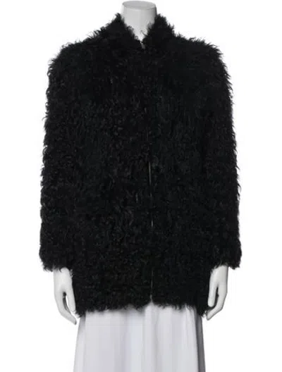 Pre-owned Iro Lamb Fur Faux Fur Jacket W/ Tags In Black