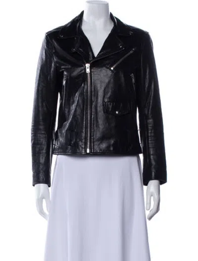 Pre-owned Iro Lamb Leather Biker Jacket In Black