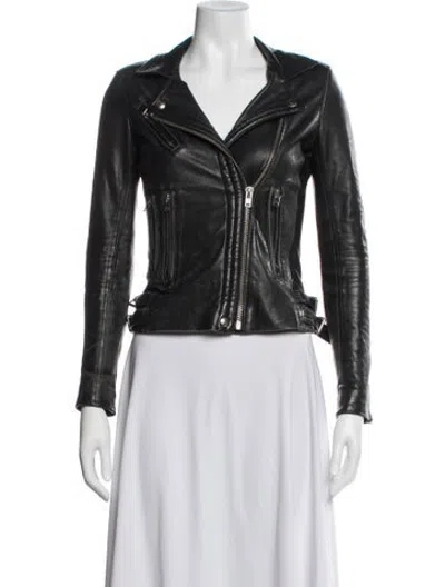 Pre-owned Iro Lamb Leather Biker Jacket In Black