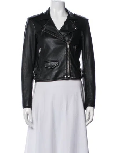 Pre-owned Iro Lamb Leather Biker Jacket In Black