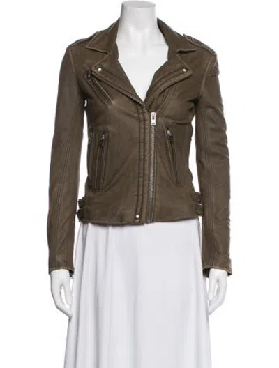 Pre-owned Iro Lamb Leather Biker Jacket In Brown