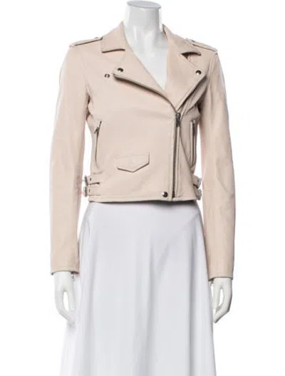 Pre-owned Iro Lamb Leather Biker Jacket In Neutrals