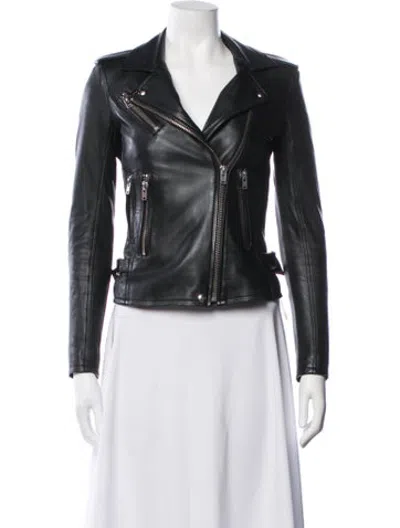 Pre-owned Iro Lamb Leather Biker Jacket In White