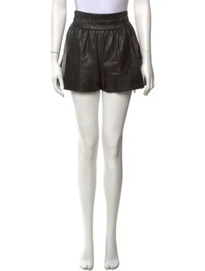 Pre-owned Iro Lamb Leather Mini Shorts In Black