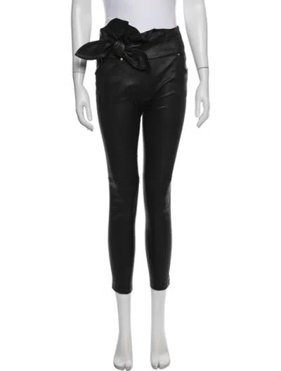 Pre-owned Iro Lamb Leather Skinny Leg Pants In Black