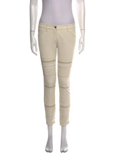 Pre-owned Iro Lamb Leather Skinny Leg Pants In Neutrals