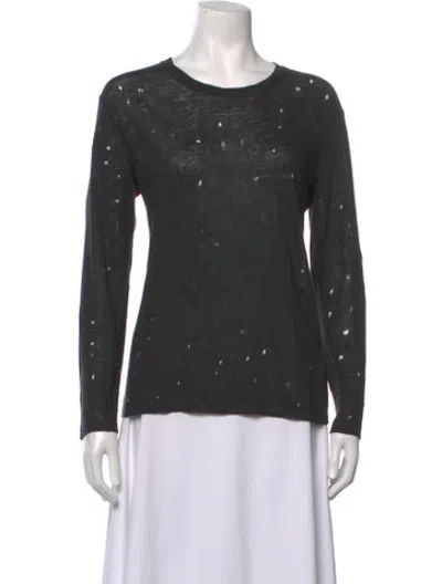 Pre-owned Iro Linen Graphic Print Sweater In Grey