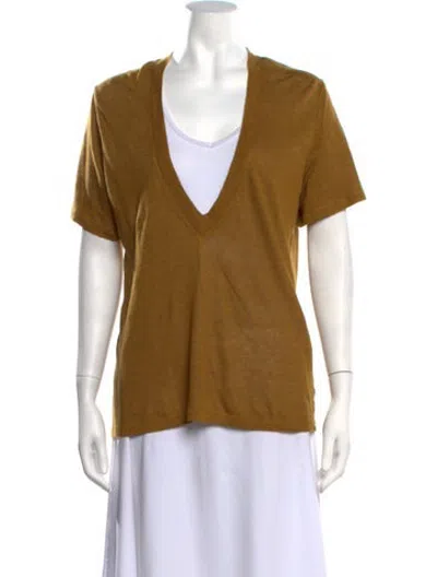 Pre-owned Iro Linen V-neck T-shirt In Neutrals
