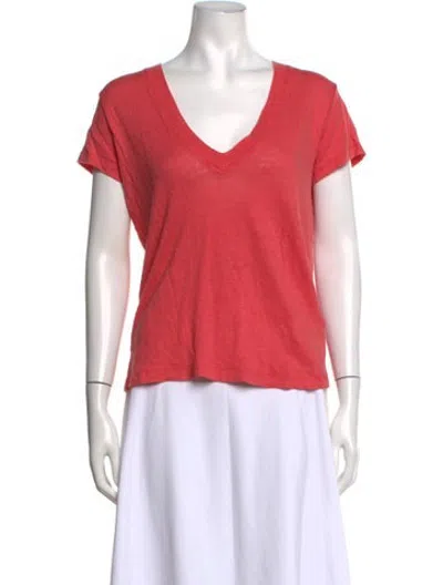 Pre-owned Iro Linen V-neck T-shirt In Pink