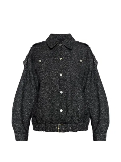 Iro Medley Belted Oversized Jacket In Black